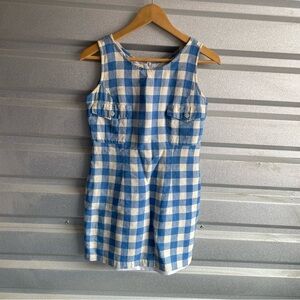 Beatriz Camacho linen gingham mini dress